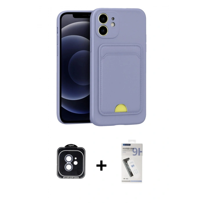 MARSİLYAN™- iPhone 11 Kılıf Vadi Çizgi Prime - Şeffaf Uv Polymer Nano Ekran Koruyucu + PVD Metal Kamera Lens - MI