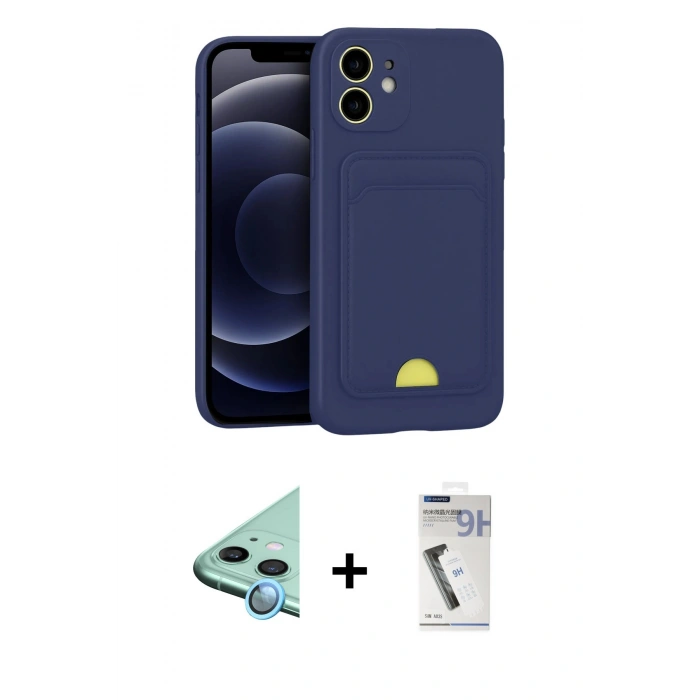MARSİLYAN™- iPhone 11 Kılıf Vadi Çizgi Prime - Şeffaf Uv Polymer Nano Ekran Koruyucu + Raze Metal Kamera Lens - MI