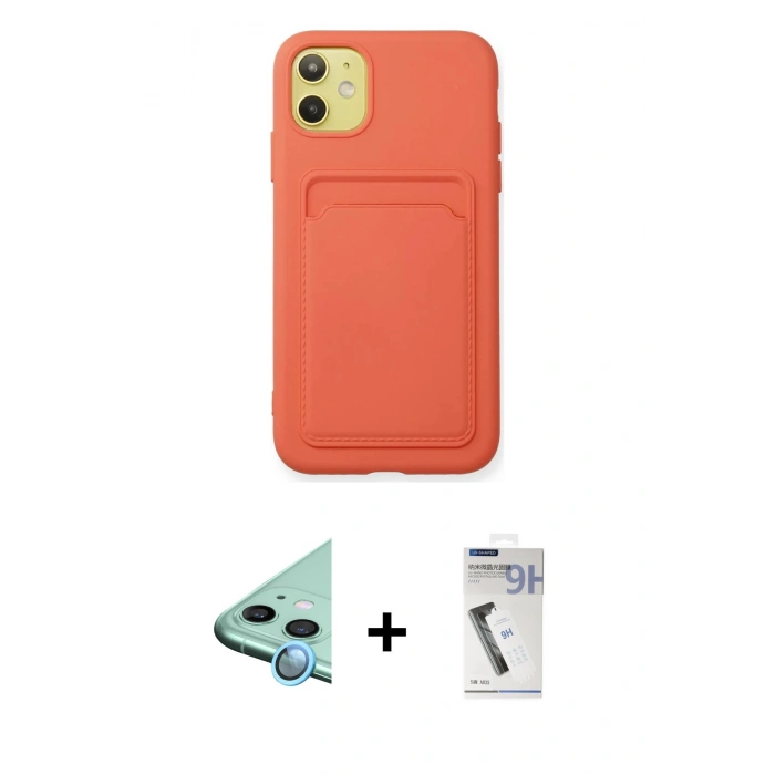 MARSİLYAN™- iPhone 11 Kılıf Vadi Çizgi Prime - Şeffaf Uv Polymer Nano Ekran Koruyucu + Raze Metal Kamera Lens - MI