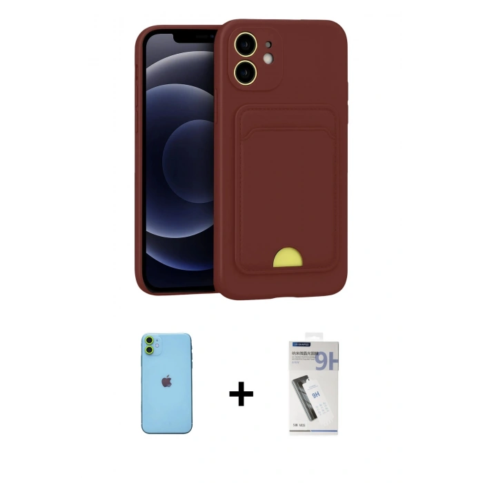 MARSİLYAN™- iPhone 11 Kılıf Vadi Çizgi Prime - Şeffaf Uv Polymer Nano Ekran Koruyucu + Neon Fosforlu Kamera Lens - YL