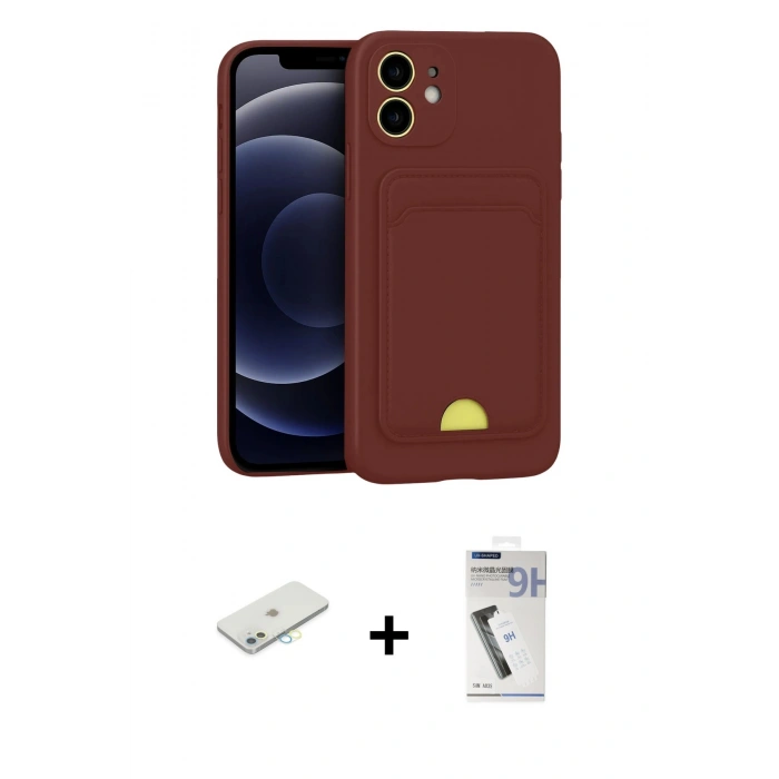MARSİLYAN™- iPhone 11 Kılıf Vadi Çizgi Prime - Şeffaf Uv Polymer Nano Ekran Koruyucu + Renkli Kamera Lens Koruma Cam - SI