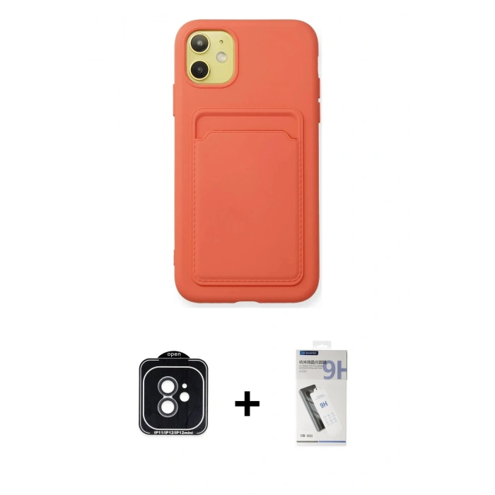 MARSİLYAN™- iPhone 11 Kılıf Vadi Çizgi Prime - Şeffaf Uv Polymer Nano Ekran Koruyucu + PVD Metal Kamera Lens - SH
