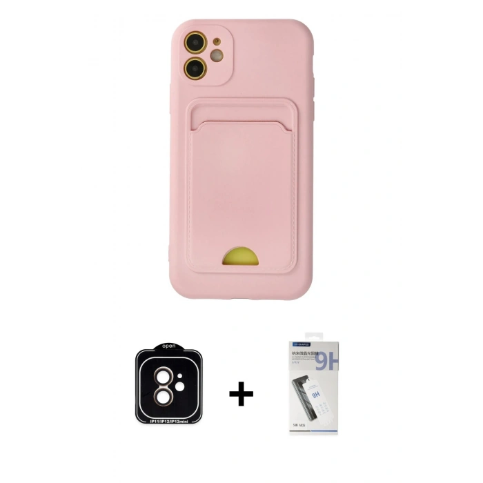 MARSİLYAN™- iPhone 11 Kılıf Vadi Çizgi Prime - Şeffaf Uv Polymer Nano Ekran Koruyucu + Turuncu PVD Metal Kamera Lens