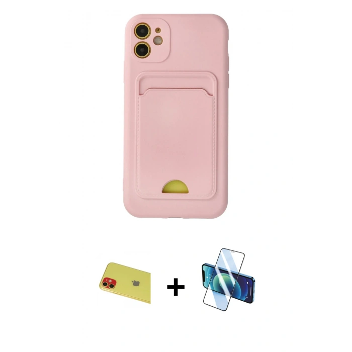 MARSİLYAN™- iPhone 11 Kılıf Vadi Çizgi Prime - Siyah 3D Antistatik Cam Ekran Koruyucu + Rainbow Kamera Lens Koruma Cam - KI