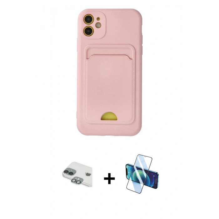 MARSİLYAN™- iPhone 11 Kılıf Vadi Çizgi Prime - Siyah 3D Antistatik Cam Ekran Koruyucu + Pers Alüminyum Kamera Lens - YL