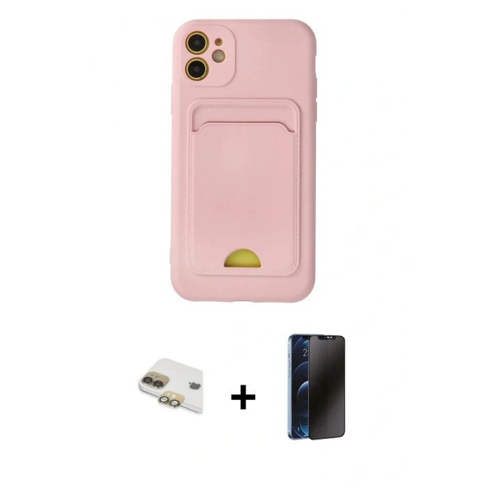 MARSİLYAN™- iPhone 11 Kılıf Vadi Çizgi Prime - Siyah 3D Antistatik Hayalet Cam Ekran Koruyucu + Pers Alüminyum Kamera Lens - GD