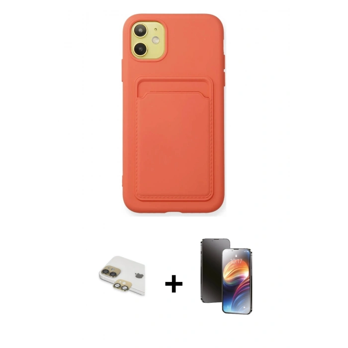 MARSİLYAN™- iPhone 11 Kılıf Vadi Çizgi Prime - Siyah 3D Antistatik Mat Seramik Nano Ekran Koruyucu + Pers Alüminyum Kamera Lens - GD