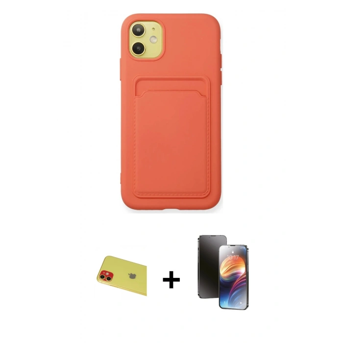 MARSİLYAN™- iPhone 11 Kılıf Vadi Çizgi Prime - Siyah 3D Antistatik Mat Seramik Nano Ekran Koruyucu + Rainbow Kamera Lens Koruma Cam - KI