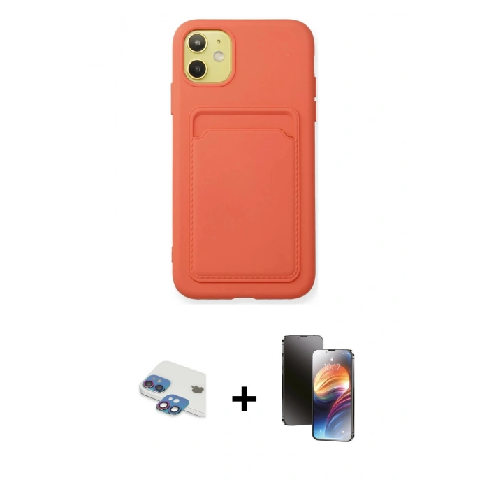 MARSİLYAN™- iPhone 11 Kılıf Vadi Çizgi Prime - Siyah 3D Antistatik Mat Seramik Nano Ekran Koruyucu + Pers Alüminyum Kamera Lens - GI