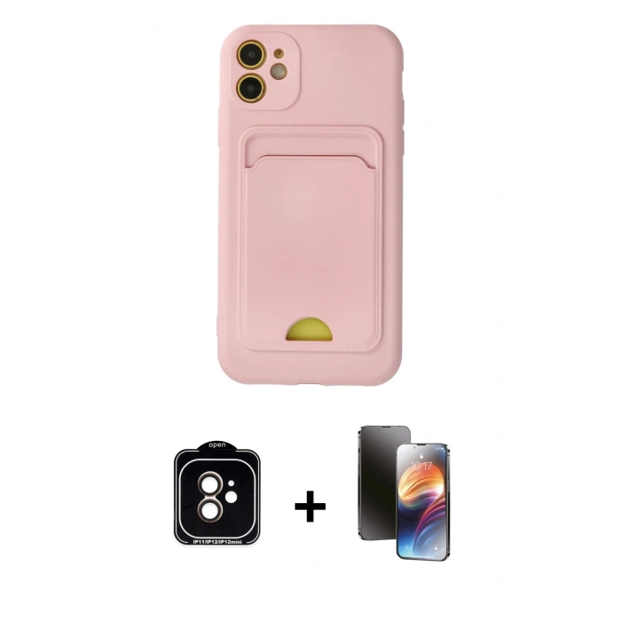 MARSİLYAN™- iPhone 11 Kılıf Vadi Çizgi Prime - Siyah 3D Antistatik Mat Seramik Nano Ekran Koruyucu + PVD Metal Kamera Lens - TU