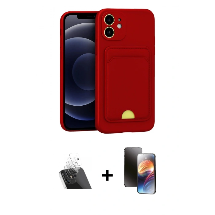 MARSİLYAN™- iPhone 11 Kılıf Vadi Çizgi Prime - Siyah 3D Antistatik Mat Seramik Nano Ekran Koruyucu + Kamera Lens Koruma Cam - SF