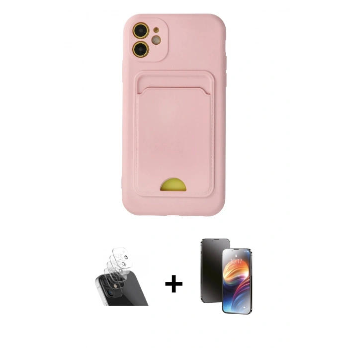 MARSİLYAN™- iPhone 11 Kılıf Vadi Çizgi Prime - Siyah 3D Antistatik Mat Seramik Nano Ekran Koruyucu + Kamera Lens Koruma Cam - SF