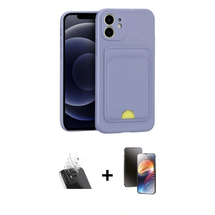 MARSİLYAN™- iPhone 11 Kılıf Vadi Çizgi Prime - Siyah 3D Antistatik Mat Seramik Nano Ekran Koruyucu + Kamera Lens Koruma Cam - SF