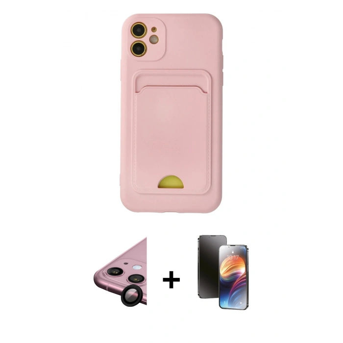 MARSİLYAN™- iPhone 11 Kılıf Vadi Çizgi Prime - Siyah 3D Antistatik Mat Seramik Nano Ekran Koruyucu + Raze Metal Kamera Lens - SH
