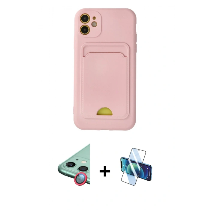 MARSİLYAN™- iPhone 11 Kılıf Vadi Çizgi Prime - Siyah 3D Antistatik Seramik Nano Ekran Koruyucu + Raze Metal Kamera Lens - KI