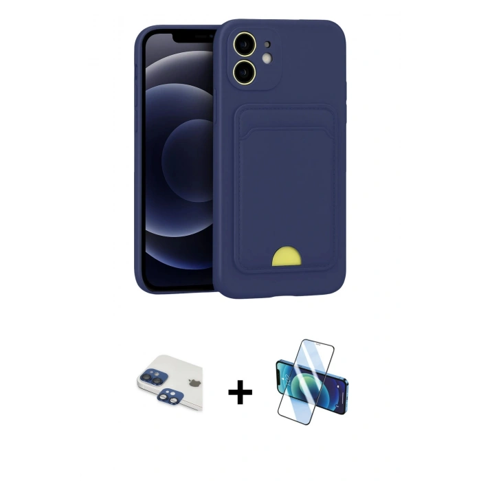 MARSİLYAN™- iPhone 11 Kılıf Vadi Çizgi Prime - Siyah 3D Antistatik Seramik Nano Ekran Koruyucu + Pers Alüminyum Kamera Lens - LT