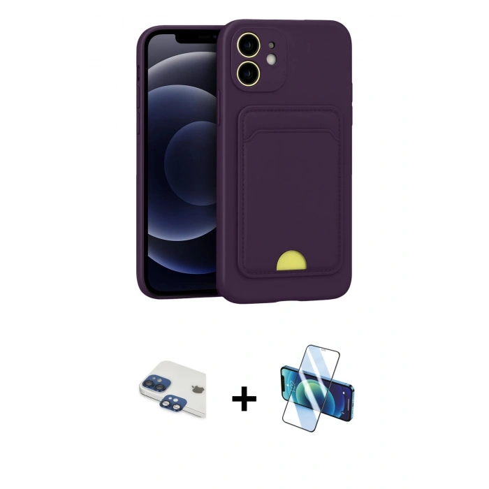MARSİLYAN™- iPhone 11 Kılıf Vadi Çizgi Prime - Siyah 3D Antistatik Seramik Nano Ekran Koruyucu + Pers Alüminyum Kamera Lens - LT