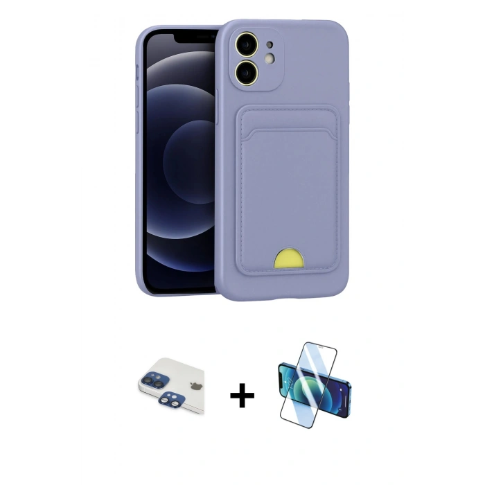 MARSİLYAN™- iPhone 11 Kılıf Vadi Çizgi Prime - Siyah 3D Antistatik Seramik Nano Ekran Koruyucu + Pers Alüminyum Kamera Lens - LT