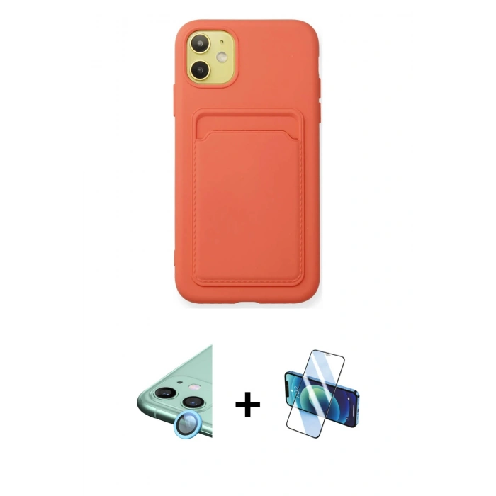 MARSİLYAN™- iPhone 11 Kılıf Vadi Çizgi Prime - Siyah 3D Antistatik Seramik Nano Ekran Koruyucu + Raze Metal Kamera Lens - MI