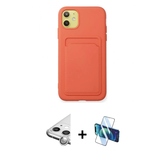 MARSİLYAN™- iPhone 11 Kılıf Vadi Çizgi Prime - Siyah 3D Antistatik Seramik Nano Ekran Koruyucu + Raze Metal Kamera Lens - GS