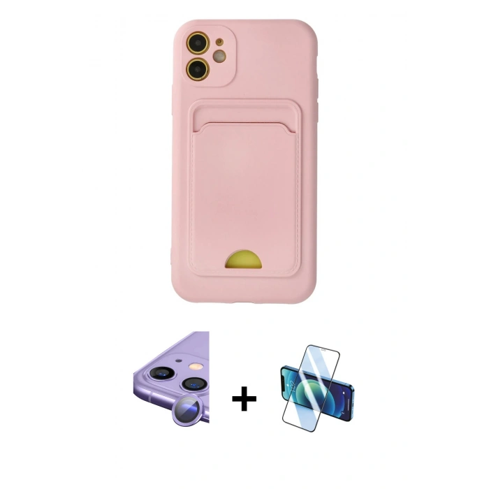 MARSİLYAN™- iPhone 11 Kılıf Vadi Çizgi Prime - Siyah 3D Antistatik Seramik Nano Ekran Koruyucu + Raze Metal Kamera Lens - MR