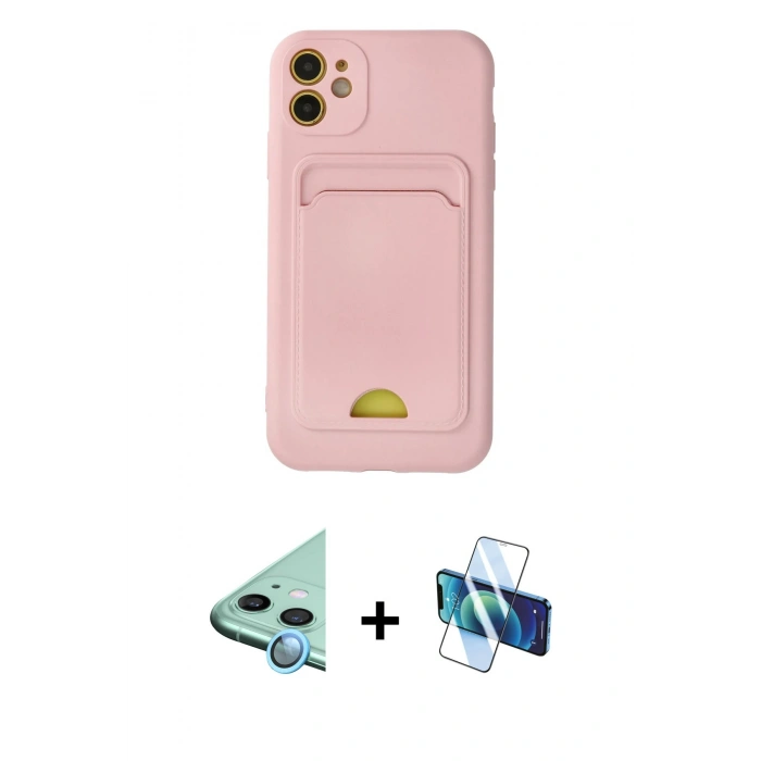 MARSİLYAN™- iPhone 11 Kılıf Vadi Çizgi Prime - Siyah 3D Antistatik Seramik Nano Ekran Koruyucu + Raze Metal Kamera Lens - MI