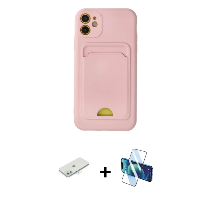 MARSİLYAN™- iPhone 11 Kılıf Vadi Çizgi Prime - Siyah 3D Antistatik Seramik Nano Ekran Koruyucu + Renkli Kamera Lens Koruma Cam - SI