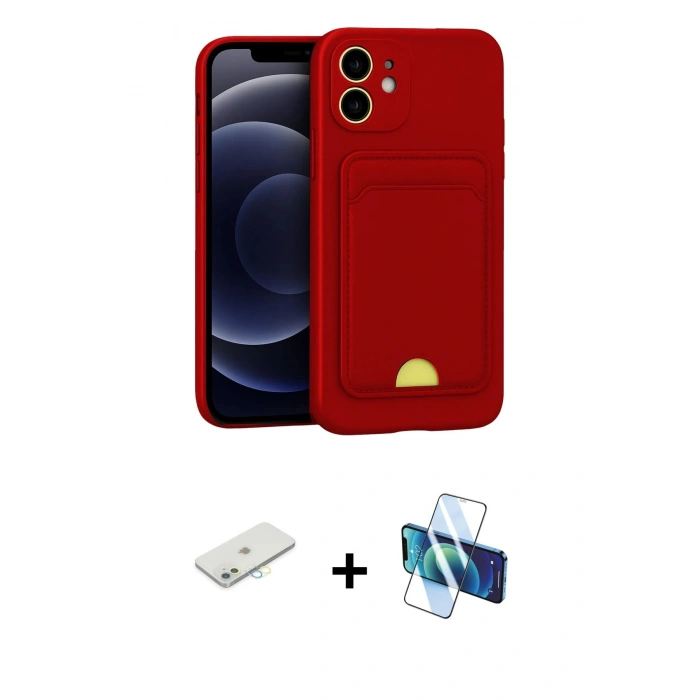 MARSİLYAN™- iPhone 11 Kılıf Vadi Çizgi Prime - Siyah 3D Antistatik Seramik Nano Ekran Koruyucu + Renkli Kamera Lens Koruma Cam - SI
