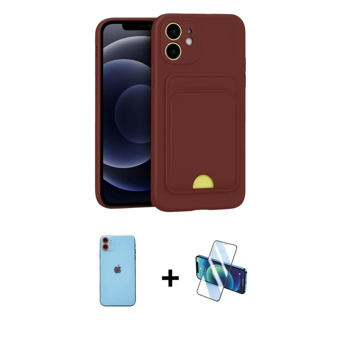 MARSİLYAN™- iPhone 11 Kılıf Vadi Çizgi Prime - Siyah 3D Antistatik Seramik Nano Ekran Koruyucu + Neon Fosforlu Kamera Lens - TU