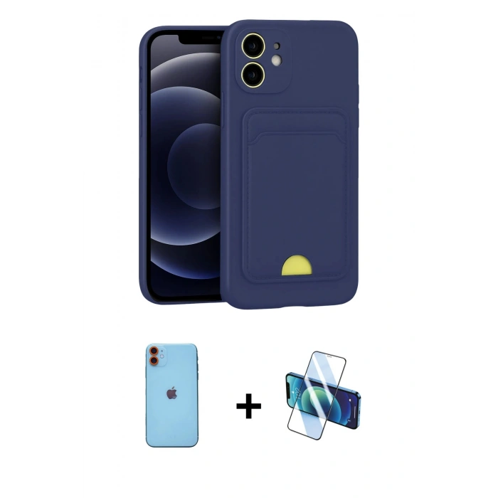 MARSİLYAN™- iPhone 11 Kılıf Vadi Çizgi Prime - Siyah 3D Antistatik Seramik Nano Ekran Koruyucu + Neon Fosforlu Kamera Lens - TU
