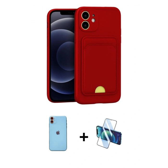 MARSİLYAN™- iPhone 11 Kılıf Vadi Çizgi Prime - Siyah 3D Antistatik Seramik Nano Ekran Koruyucu + Neon Fosforlu Kamera Lens - TU
