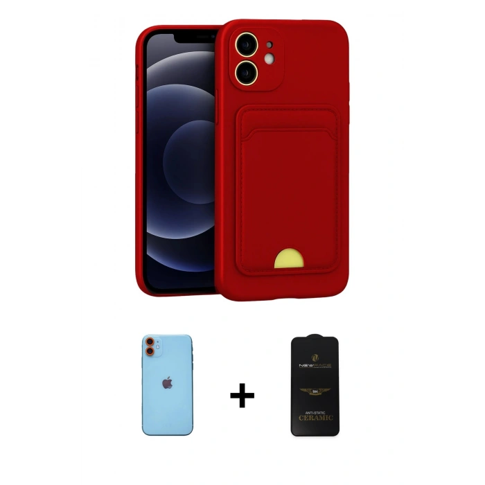 MARSİLYAN™- iPhone 11 Kılıf Vadi Çizgi Prime - Siyah 6D Antistatik Mat Seramik Hayalet Nano Ekran Koruyucu + Neon Fosforlu Kamera Lens - TU