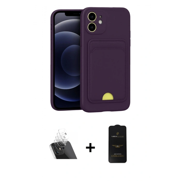 MARSİLYAN™- iPhone 11 Kılıf Vadi Çizgi Prime - Siyah 6D Antistatik Mat Seramik Hayalet Nano Ekran Koruyucu + Kamera Lens Koruma Cam - SF