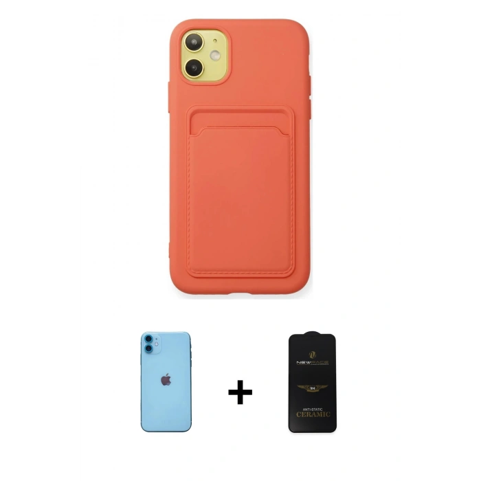 MARSİLYAN™- iPhone 11 Kılıf Vadi Çizgi Prime - Siyah 6D Antistatik Mat Seramik Hayalet Nano Ekran Koruyucu + Neon Fosforlu Kamera Lens - MI