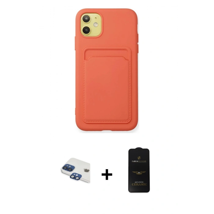 MARSİLYAN™- iPhone 11 Kılıf Vadi Çizgi Prime - Siyah 6D Antistatik Mat Seramik Hayalet Nano Ekran Koruyucu + Pers Alüminyum Kamera Lens - LT
