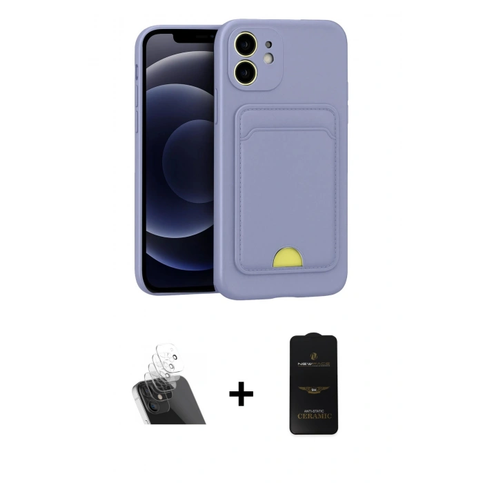 MARSİLYAN™- iPhone 11 Kılıf Vadi Çizgi Prime - Siyah 6D Antistatik Mat Seramik Hayalet Nano Ekran Koruyucu + Kamera Lens Koruma Cam - SF