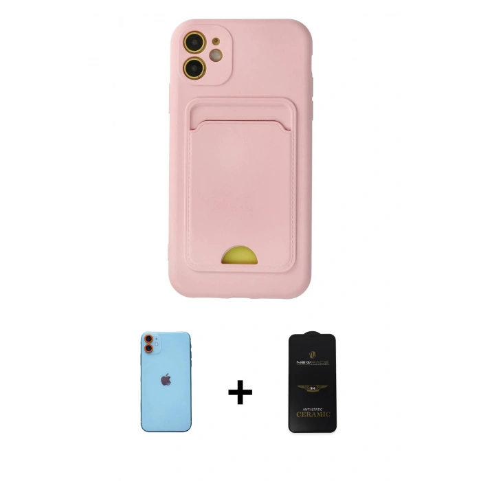 MARSİLYAN™- iPhone 11 Kılıf Vadi Çizgi Prime - Siyah 6D Antistatik Mat Seramik Hayalet Nano Ekran Koruyucu + Neon Fosforlu Kamera Lens - TU