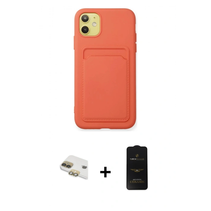 MARSİLYAN™- iPhone 11 Kılıf Vadi Çizgi Prime - Siyah 6D Antistatik Mat Seramik Hayalet Nano Ekran Koruyucu + Pers Alüminyum Kamera Lens - GD