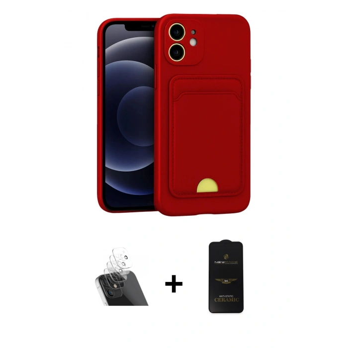 MARSİLYAN™- iPhone 11 Kılıf Vadi Çizgi Prime - Siyah 6D Antistatik Mat Seramik Hayalet Nano Ekran Koruyucu + Kamera Lens Koruma Cam - SF