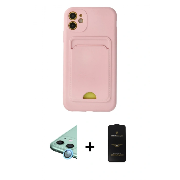 MARSİLYAN™- iPhone 11 Kılıf Vadi Çizgi Prime - Siyah 6D Antistatik Mat Seramik Hayalet Nano Ekran Koruyucu + Raze Metal Kamera Lens - MI