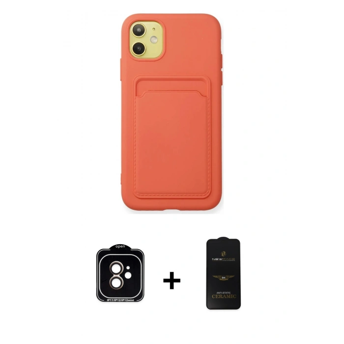 MARSİLYAN™- iPhone 11 Kılıf Vadi Çizgi Prime - Siyah 6D Antistatik Mat Seramik Hayalet Nano Ekran Koruyucu + PVD Metal Kamera Lens - TU