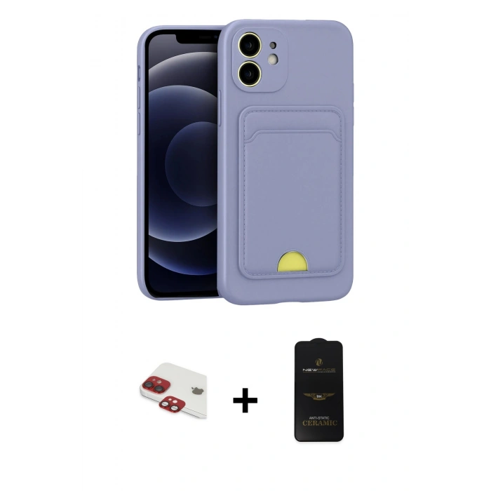MARSİLYAN™- iPhone 11 Kılıf Vadi Çizgi Prime - Siyah 6D Antistatik Mat Seramik Hayalet Nano Ekran Koruyucu + Pers Alüminyum Kamera Lens - KI