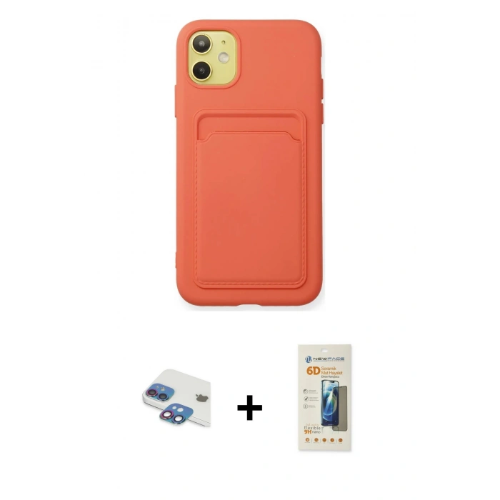 MARSİLYAN™- iPhone 11 Kılıf Vadi Çizgi Prime - Siyah 6D Mat Seramik Hayalet Nano Ekran Koruyucu + Pers Alüminyum Kamera Lens - GI