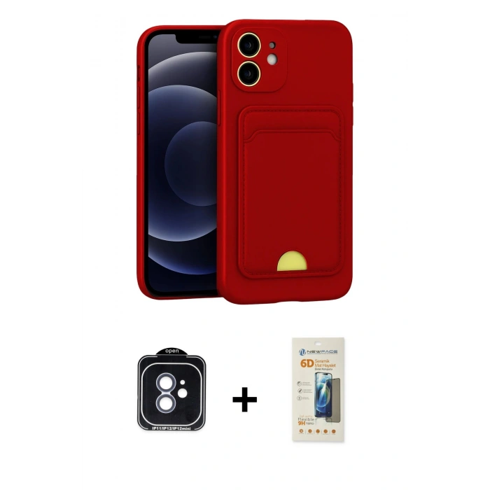 MARSİLYAN™- iPhone 11 Kılıf Vadi Çizgi Prime - Siyah 6D Mat Seramik Hayalet Nano Ekran Koruyucu + PVD Metal Kamera Lens - MI