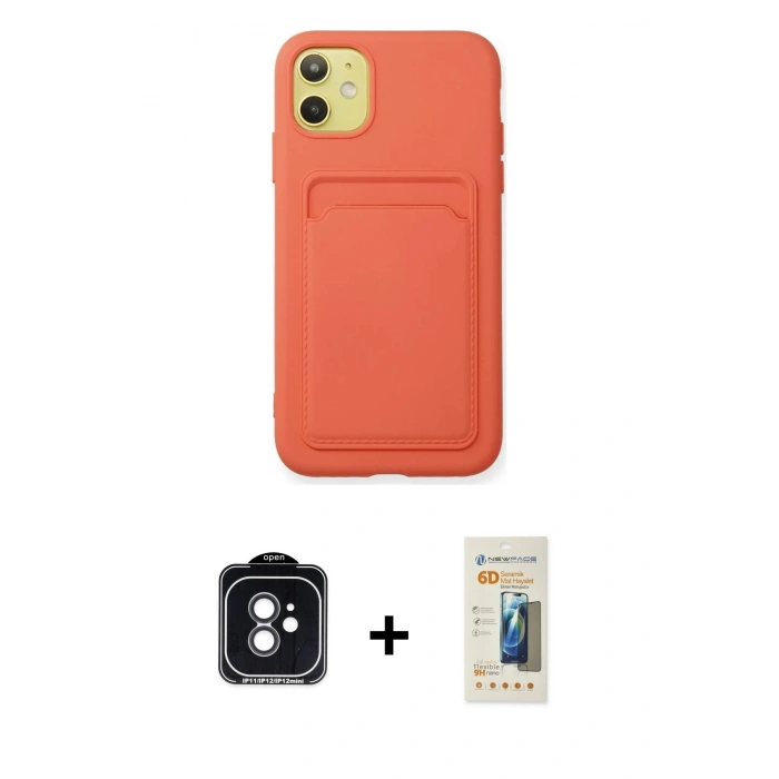 MARSİLYAN™- iPhone 11 Kılıf Vadi Çizgi Prime - Siyah 6D Mat Seramik Hayalet Nano Ekran Koruyucu + PVD Metal Kamera Lens - SH