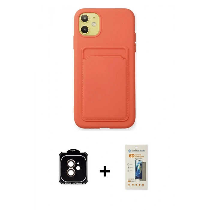 MARSİLYAN™- iPhone 11 Kılıf Vadi Çizgi Prime - Siyah 6D Mat Seramik Hayalet Nano Ekran Koruyucu + PVD Metal Kamera Lens - TU