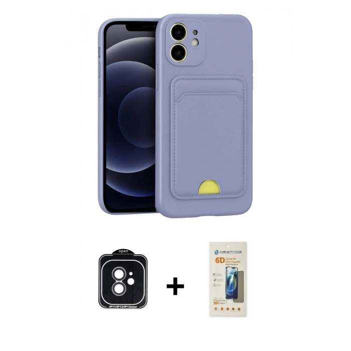 MARSİLYAN™- iPhone 11 Kılıf Vadi Çizgi Prime - Siyah 6D Mat Seramik Hayalet Nano Ekran Koruyucu + PVD Metal Kamera Lens - SH