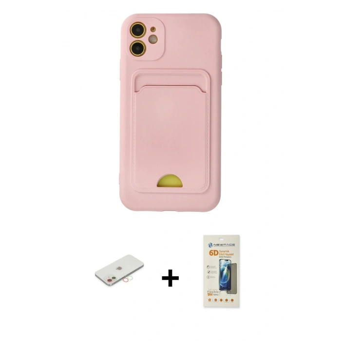 MARSİLYAN™- iPhone 11 Kılıf Vadi Çizgi Prime - Siyah 6D Mat Seramik Hayalet Nano Ekran Koruyucu + Renkli Kamera Lens Koruma Cam - YL