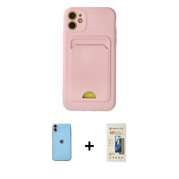 MARSİLYAN™- iPhone 11 Kılıf Vadi Çizgi Prime - Siyah 6D Mat Seramik Hayalet Nano Ekran Koruyucu + Neon Fosforlu Kamera Lens - TU