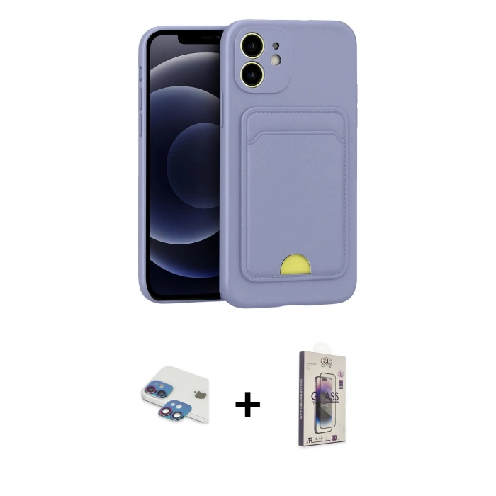 MARSİLYAN™- iPhone 11 Kılıf Vadi Çizgi Prime - Siyah Bilvis 3D Cam Ekran Koruyucu + Pers Alüminyum Kamera Lens - GI